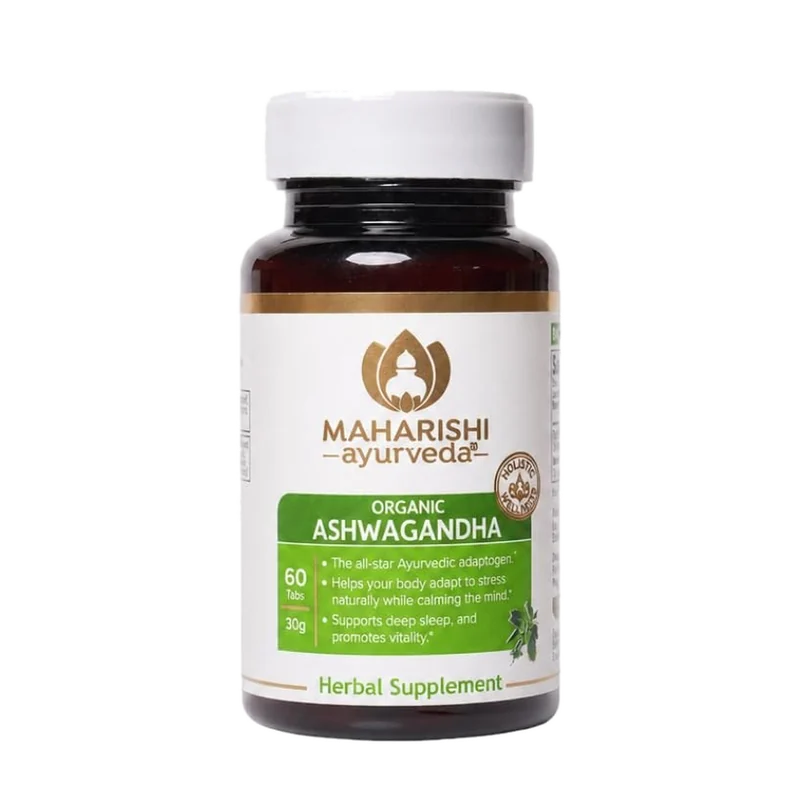 Organic Ashwagandha, 60 tablet bottle